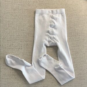 Girl’s White Cotton Blend Tights - Soft Knit